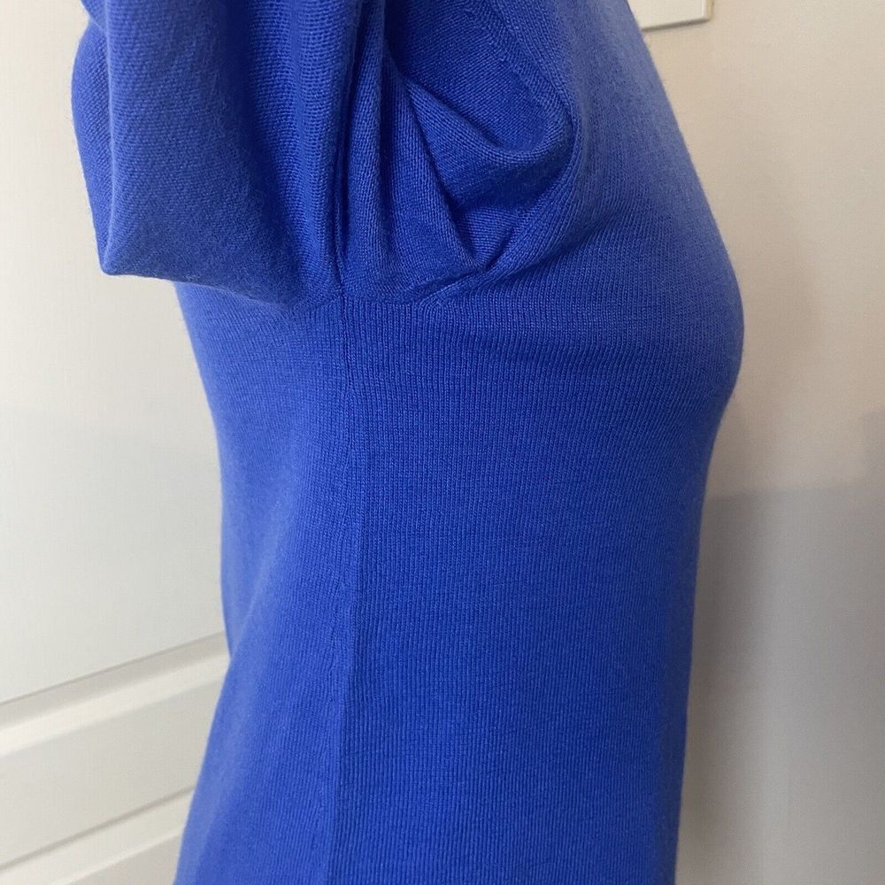 White Stuff Jumper Size 10 Lambswool Cashmere Blend Merlot Blue Xmas Festive - Picture 5 of 13